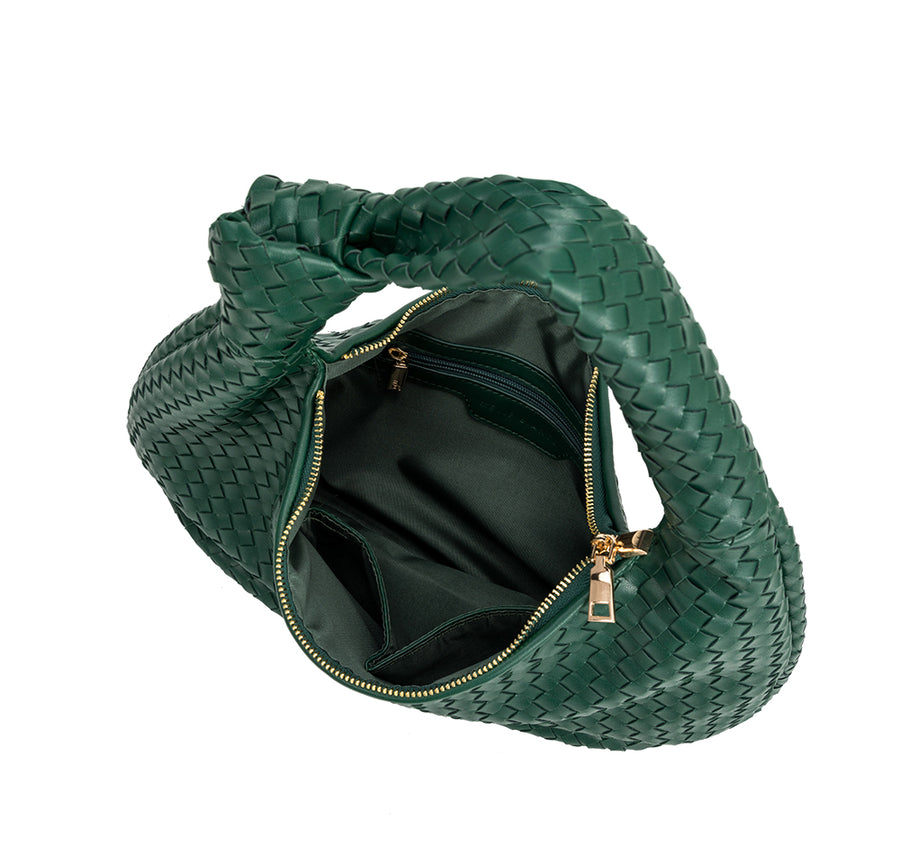 Brigitte Green Large Recycled Vegan Shoulder Bag