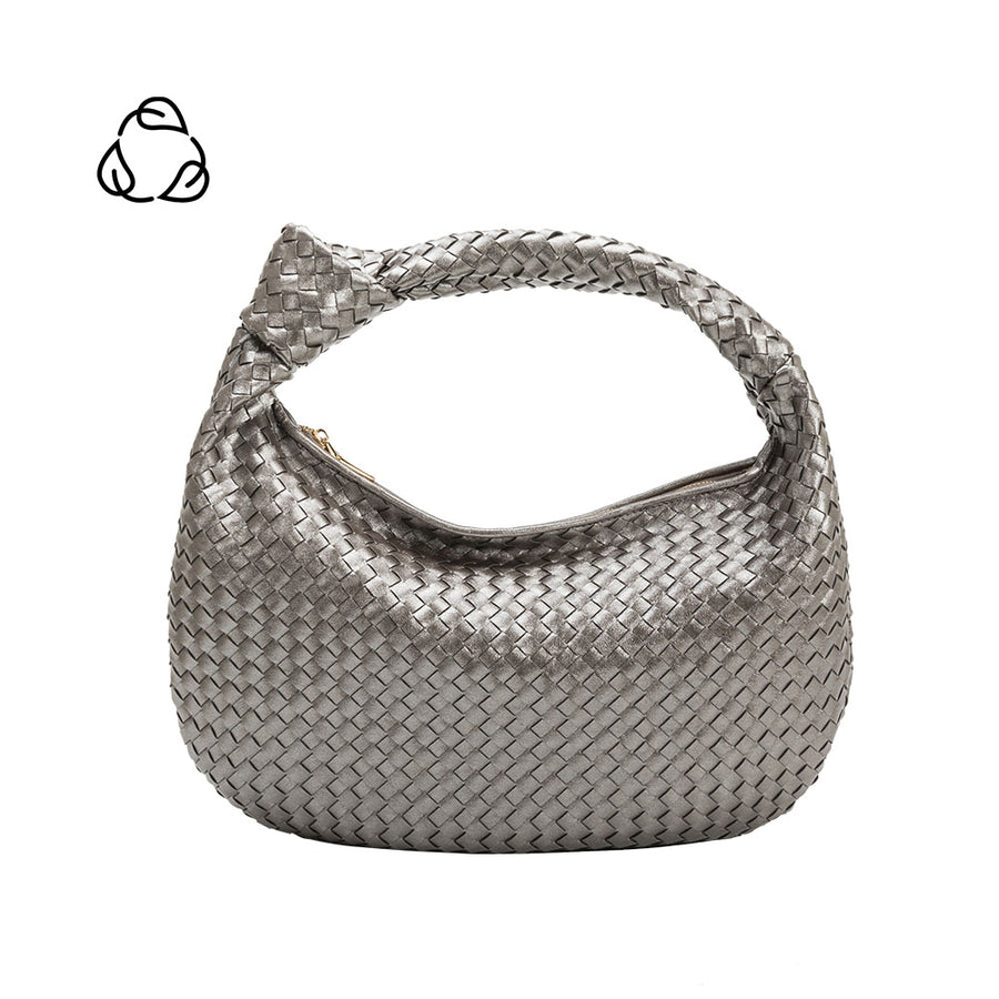 Brigitte Pewter Large Recycled Vegan Shoulder Bag