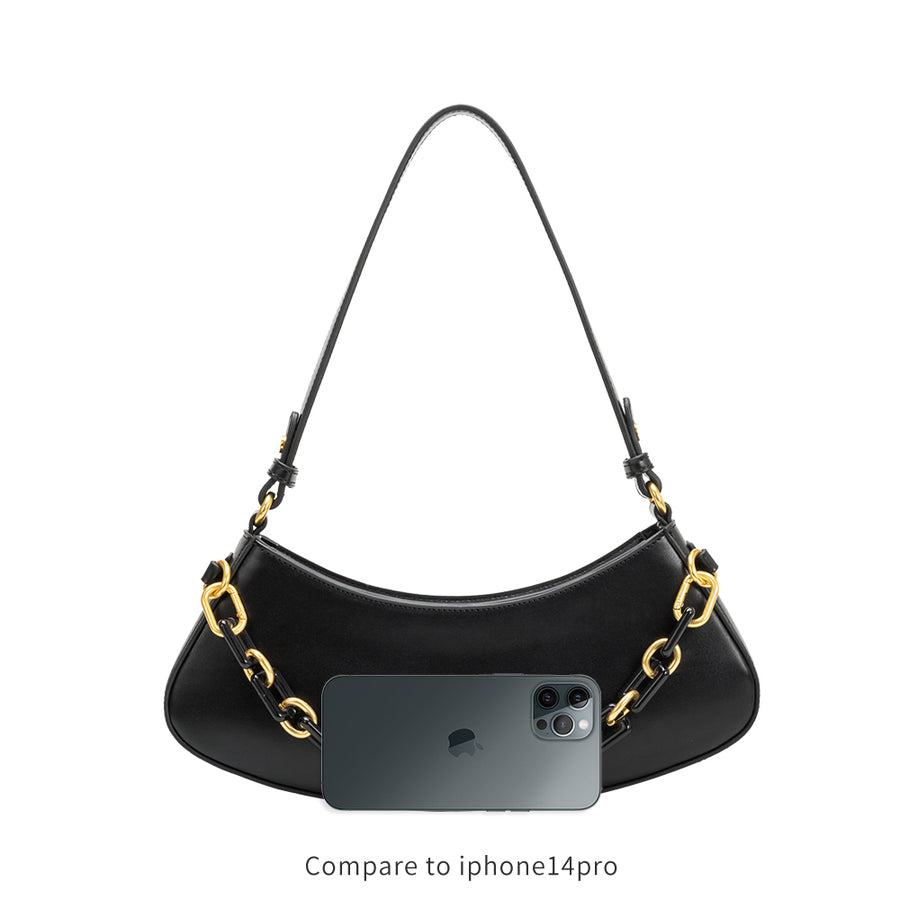 Gillian Black Recycled Shoulder Bag
