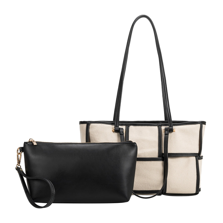 Delany Black Recycled Vegan Tote Bag