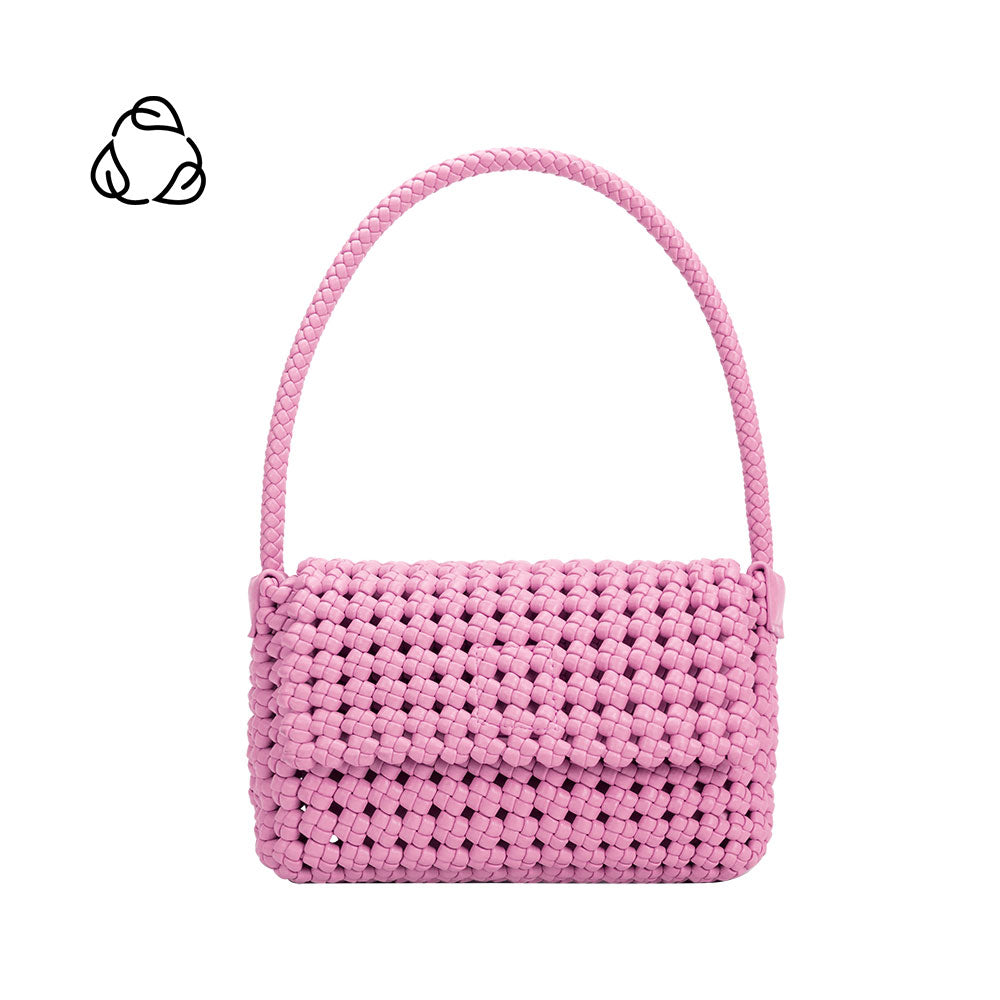Lilac Shelly Recycled Vegan Leather Woven Shoulder Bag | Melie Bianco